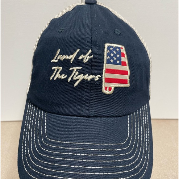 Auburn Tigers Land Of The Tigers Alabama State USA Flag Mesh Trucker Hat Cap - Picture 1 of 9